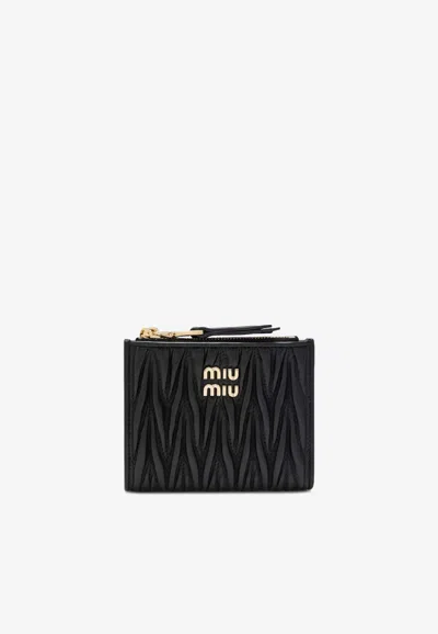 Miu Miu Matelassé Nappa Wallet In Black