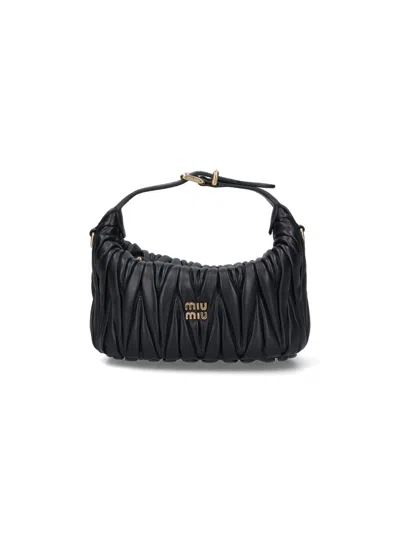 Miu Miu Matelassé Pouch In Black