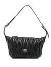 Miu Miu Leather Shoulder Bag Adjustable Strap Hardware In Black