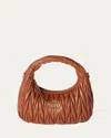 Miu Miu Matelasse Quilted Top Handle Hobo Bag In Brown