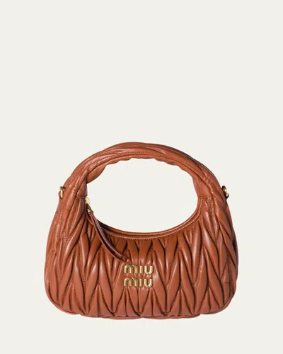 Miu Miu Matelasse Quilted Top Handle Hobo Bag