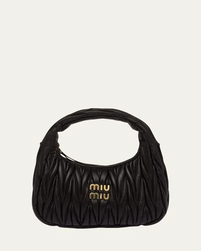 MIU MIU MATELASSE QUILTED TOP HANDLE HOBO BAG
