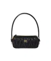 Miu Miu Black Matelasse Shoulder Bag In Black