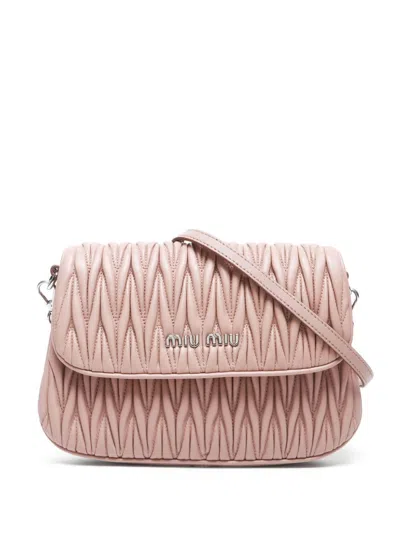 Pre-owned Miu Miu Matelassé Shoulder Bag In Pink