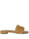Miu Miu Quilted Open Toe Flat Sole Slippers