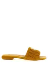 Miu Miu Women Mustard Suede Slippers In Orange