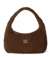 Miu Miu Quilted Top Handle Shoulder Bag In Brown