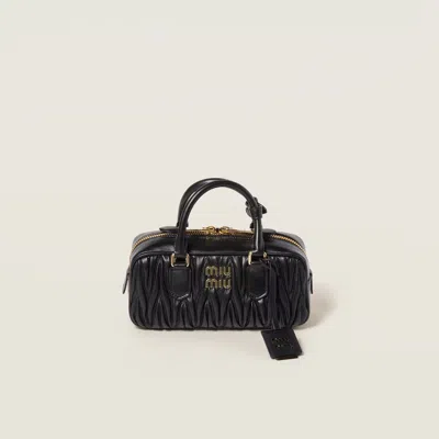 Miu Miu Matelassé Top Handle Bag In Black