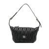 Miu Miu Leather Shoulder Bag Adjustable Strap Hardware In Black