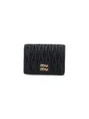 Miu Miu Matelassé Wallet In Black