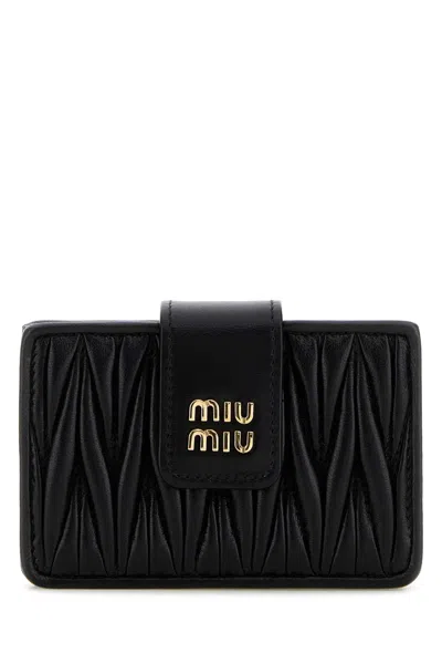 Miu Miu Matelassé Wallet In Black