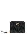 Miu Miu Matelasse' Wallet In Black  
