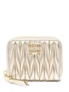 Miu Miu Matelasse' Wallet In Gold