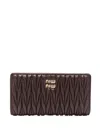 Miu Miu Quilted Flap Wallet In Radica