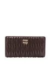 Miu Miu Matelass Wallet In Violett