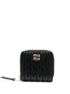 Miu Miu Matelassé Nappa Leather Wallet In Black