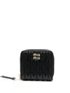 Miu Miu Matelassé Zip-around Leather Wallet In Schwarz