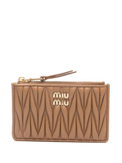 Miu Miu Matelassé Zipped Card Holder