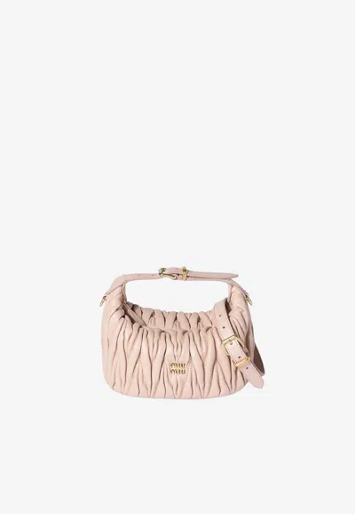 Miu Miu Matelassé Zipped Pouch In Pink