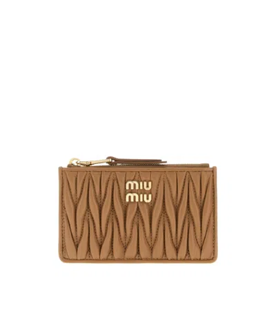MIU MIU MIU MIU MATELASSÉ ZIPPED WALLET