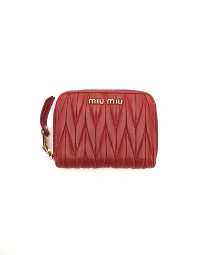 Miu Miu Materasse Coin Purse In Red