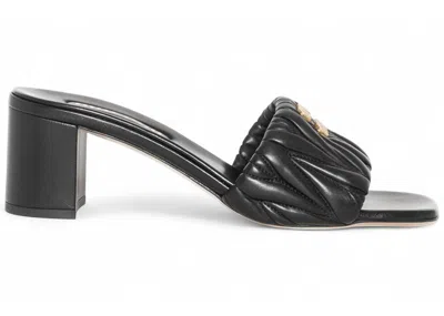 Pre-owned Miu Miu Matérasse Sandals Gold (women's) Sneakers In Black