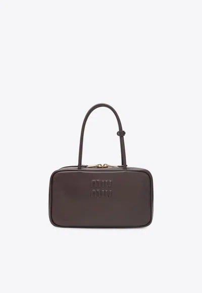 Miu Miu Medium Beau Leather Shoulder Bag In Brown