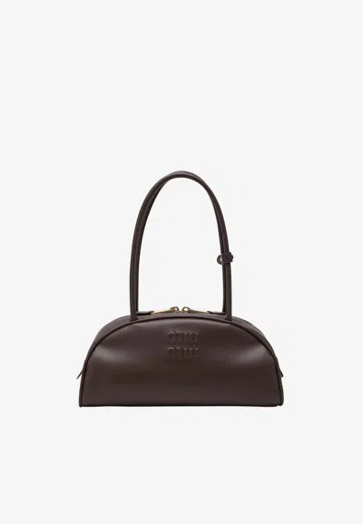 Miu Miu Medium Beau Leather Shoulder Bag In Brown