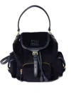 Miu Miu Medium Corduroy Backpack In Blue