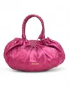 Miu Miu Medium Fuchsia Laminated Hobo Bag In Pink