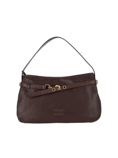 Miu Miu Medium Shoulder Bag "aventure" In Brown