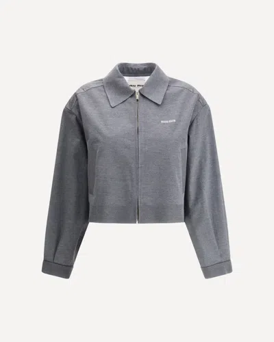 MIU MIU MÉLANGE ZIP JACKET