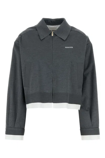 MIU MIU MÉLANGE ZIP JACKET