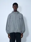 Miu Miu Men Check Hooded Jacket In Gray