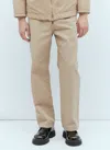 Miu Miu Men Garment-dyed Gabardine Pants In White