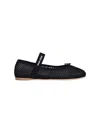 Miu Miu Mesh-design Ballet Flats In Black  