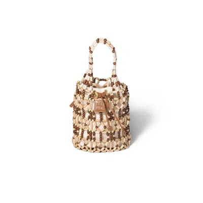 Miu Miu Mesh Bucket Bag In White