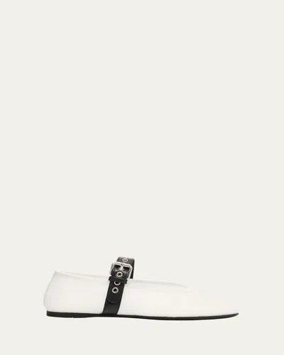 Miu Miu Mesh Buckle Mary-jane Ballerina Flats