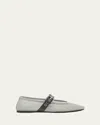 Miu Miu Mesh Buckle Mary-jane Ballerina Flats