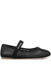 Miu Miu Mesh-design Ballet Flats In Schwarz