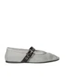 Miu Miu Mesh Buckle Mary-jane Ballerina Flats In Orange