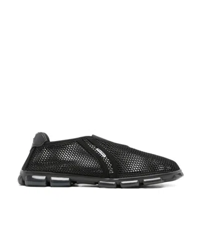 Miu Miu Mesh Low-top Casual Shoes In Black