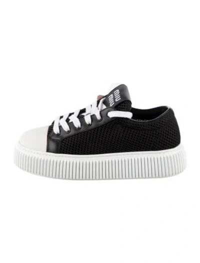 Pre-owned Miu Miu Mesh Sneakers In Black
