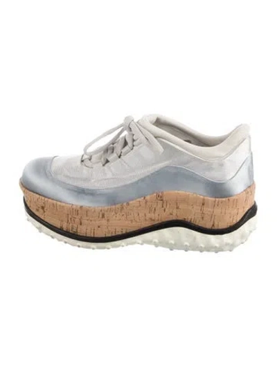Pre-owned Miu Miu Mesh Sneakers In Neutral