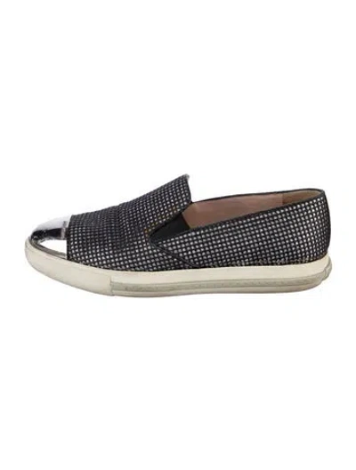 Pre-owned Miu Miu Mesh Sneakers In Silver