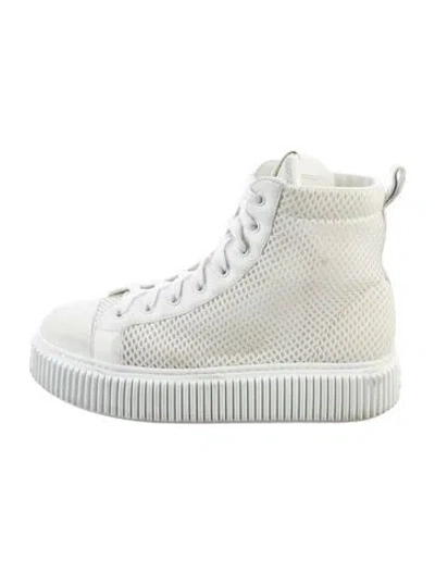 Pre-owned Miu Miu Mesh Sneakers In White