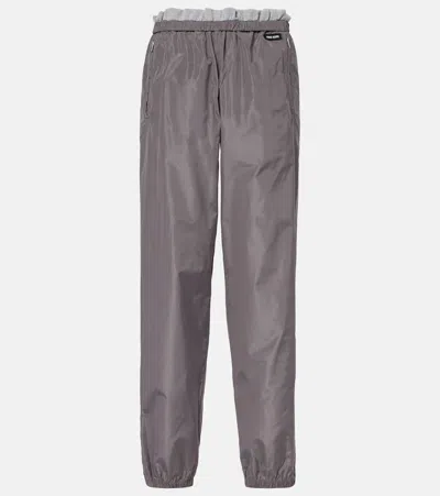 Miu Miu Gerade Hose Mit Mesh In Grau