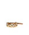 Miu Miu Metal And Leather Bracelet In Gold
