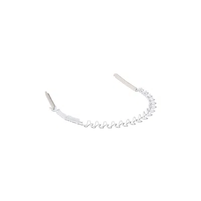 Miu Miu Metal And Leather Headband In Gold