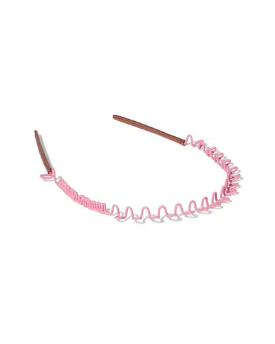 Miu Miu Metal And Leather Headband In Pink